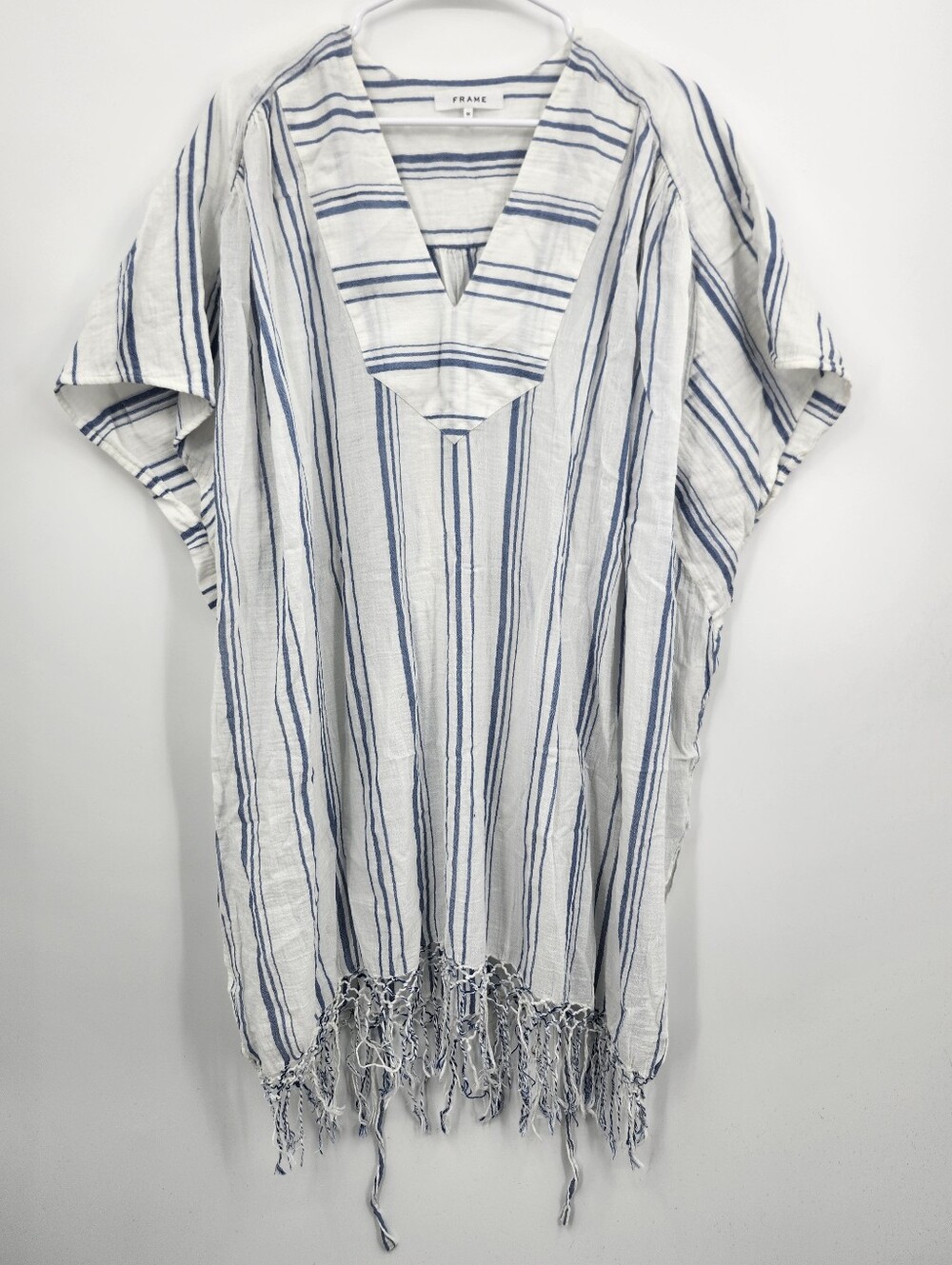 FRAME Striped Cotton Gauze Cover-Up Dress/Kaftan traditional Blouse SZ OS
